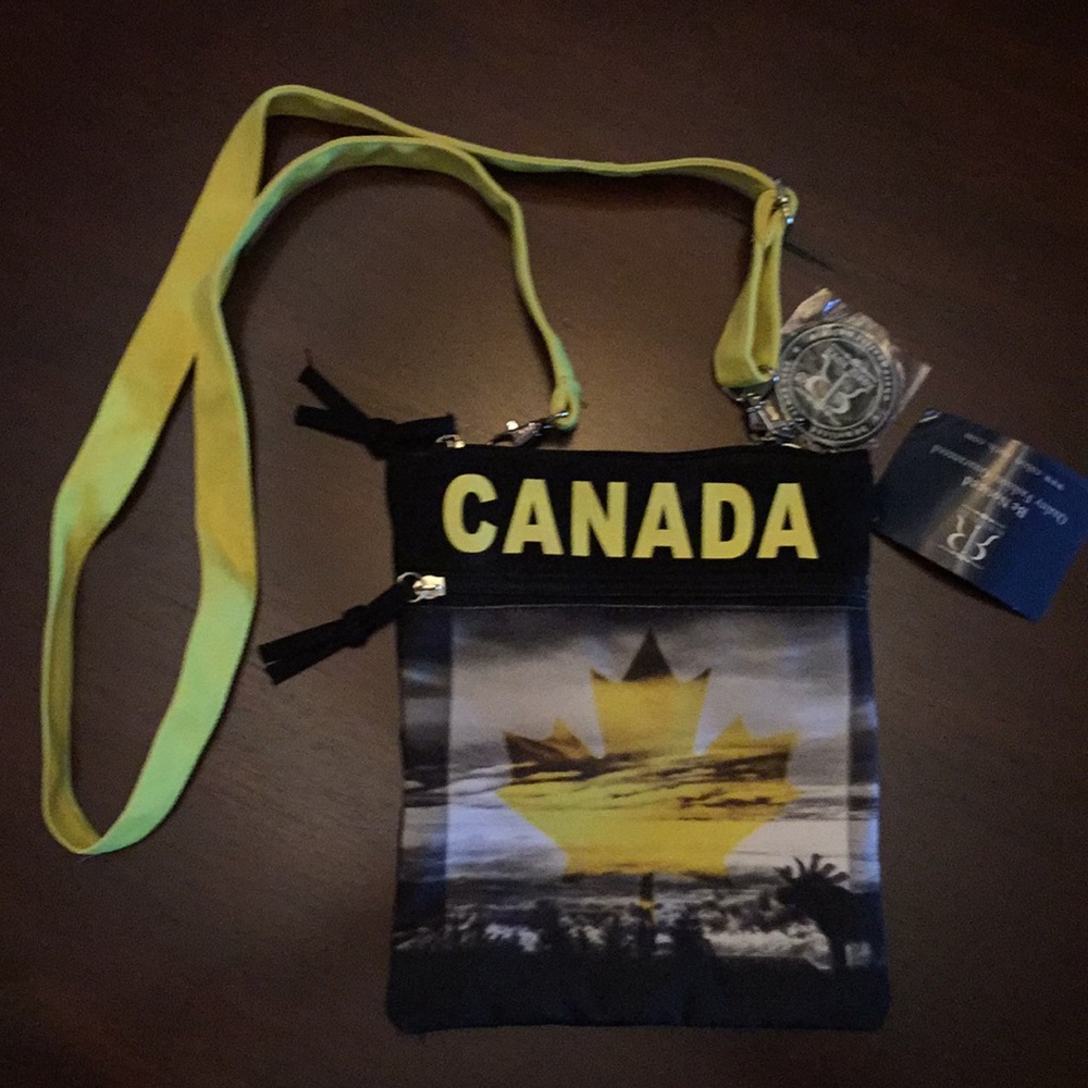 Robin Ruth Black Canvas Canada Bag NWT